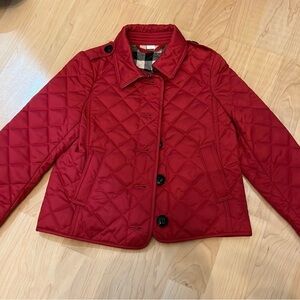 Burberry Red Quilted Puffer Jacket for Kids
